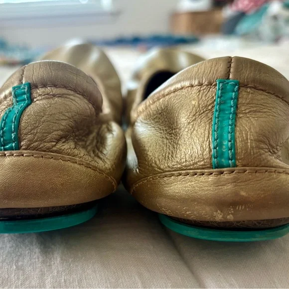 Tieks Metallic Gold Ballet Flats - Picture 4 of 13